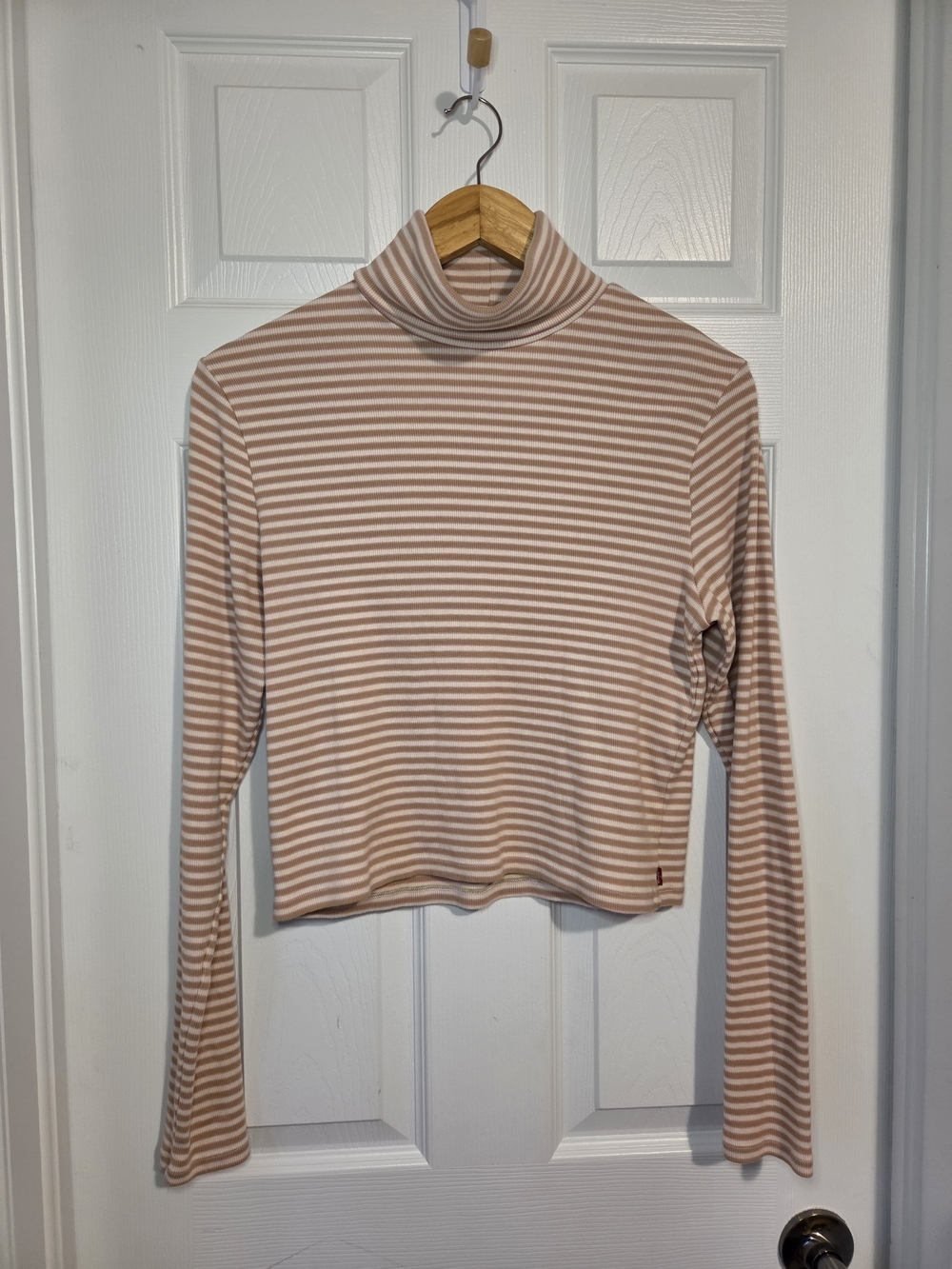 Levi's Pink & Brown Striped Turtleneck Long-Sleeve Top